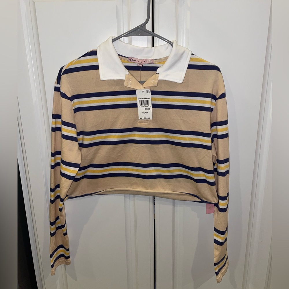 CHASE FAME Stripped collard shirt Small